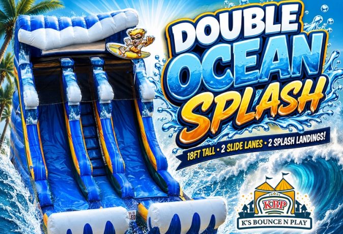 18ft Tall Double Ocean Splash Water Slide